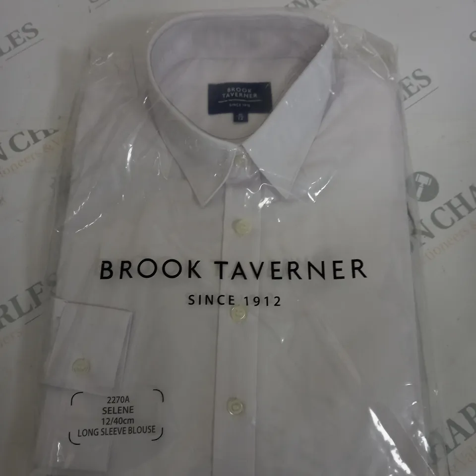 BROOK RAVERNER WHITE LONG SLEEVE SHIRT SIZE 12 