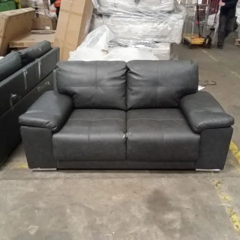 KANSAS 2 SEATER SOFA, VINTAGE GREY PREMIUM FAUX LEATHER