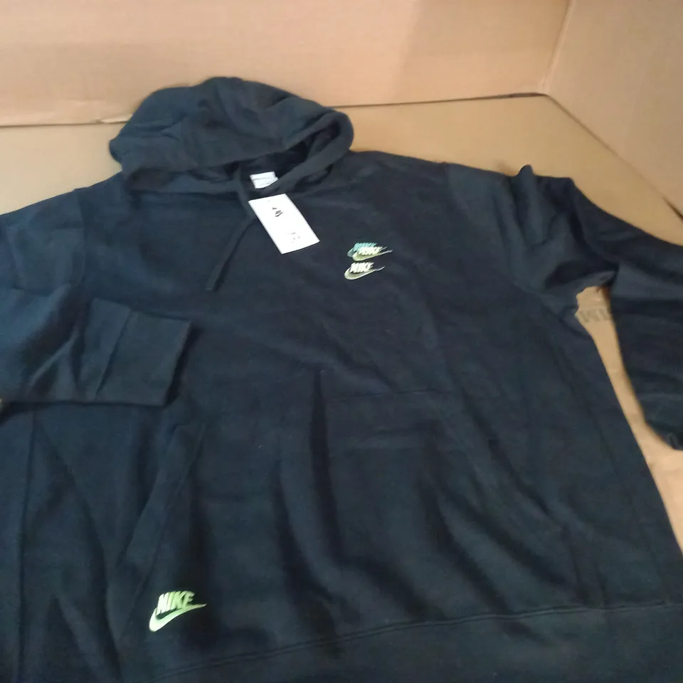 NIKE BLACK TRI-LOGO HOODIE - XL