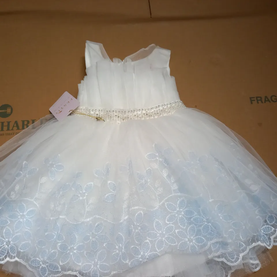 FESTIY OCEAN BLUE FLOWER GIRL/OCCASIONAL DRESS - SIZE UNKNOWN