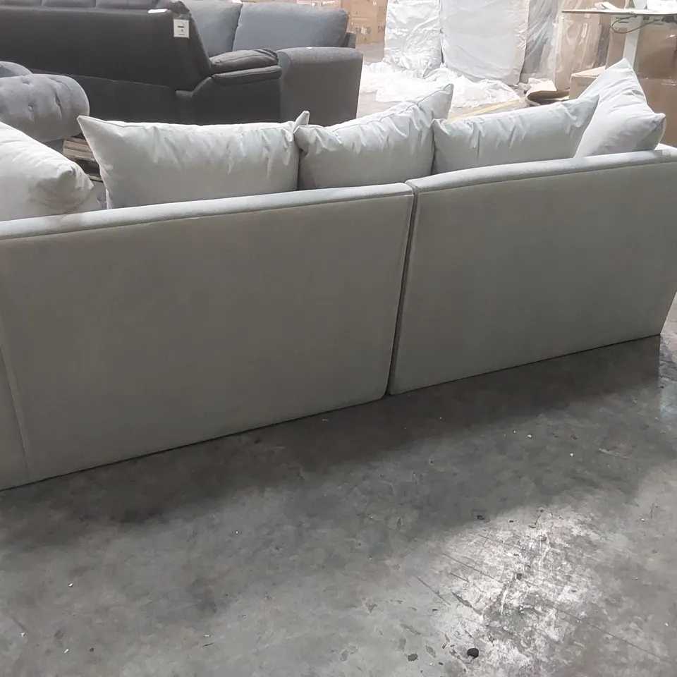 QUALITY DESIGNER DURY 4 SEATER FABRIC UPHOLSTERED SOFA