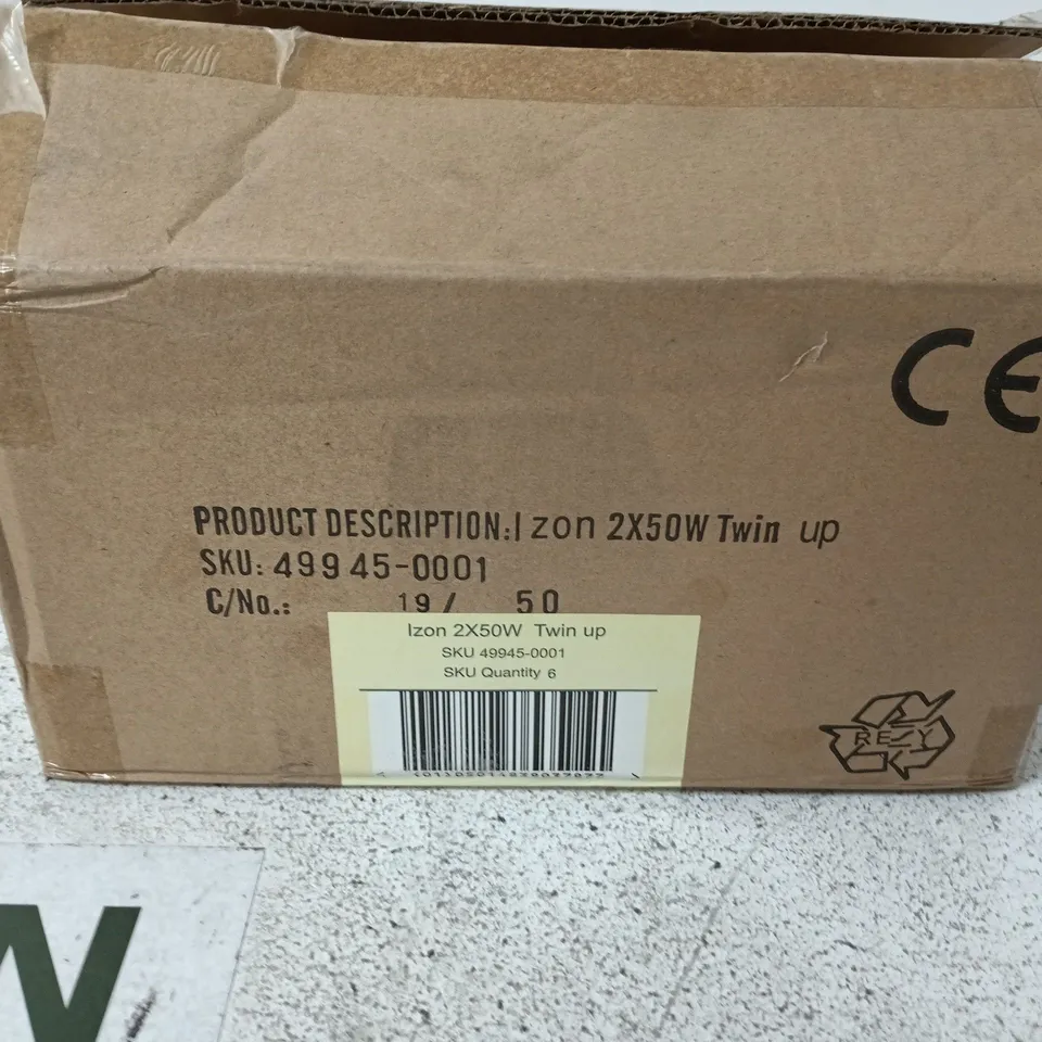 BOX OF 6 X IZON 2X50W TWIN UP LIGHTING FIXTURE (BOXED) 