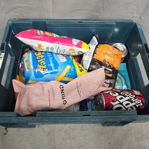 APPROXIMATELY 10 ASSORTED FOOD ITEMS TO INCLUDE QUAVERS , DR PEPPER , SKITTLES - COLLECTION ONLY