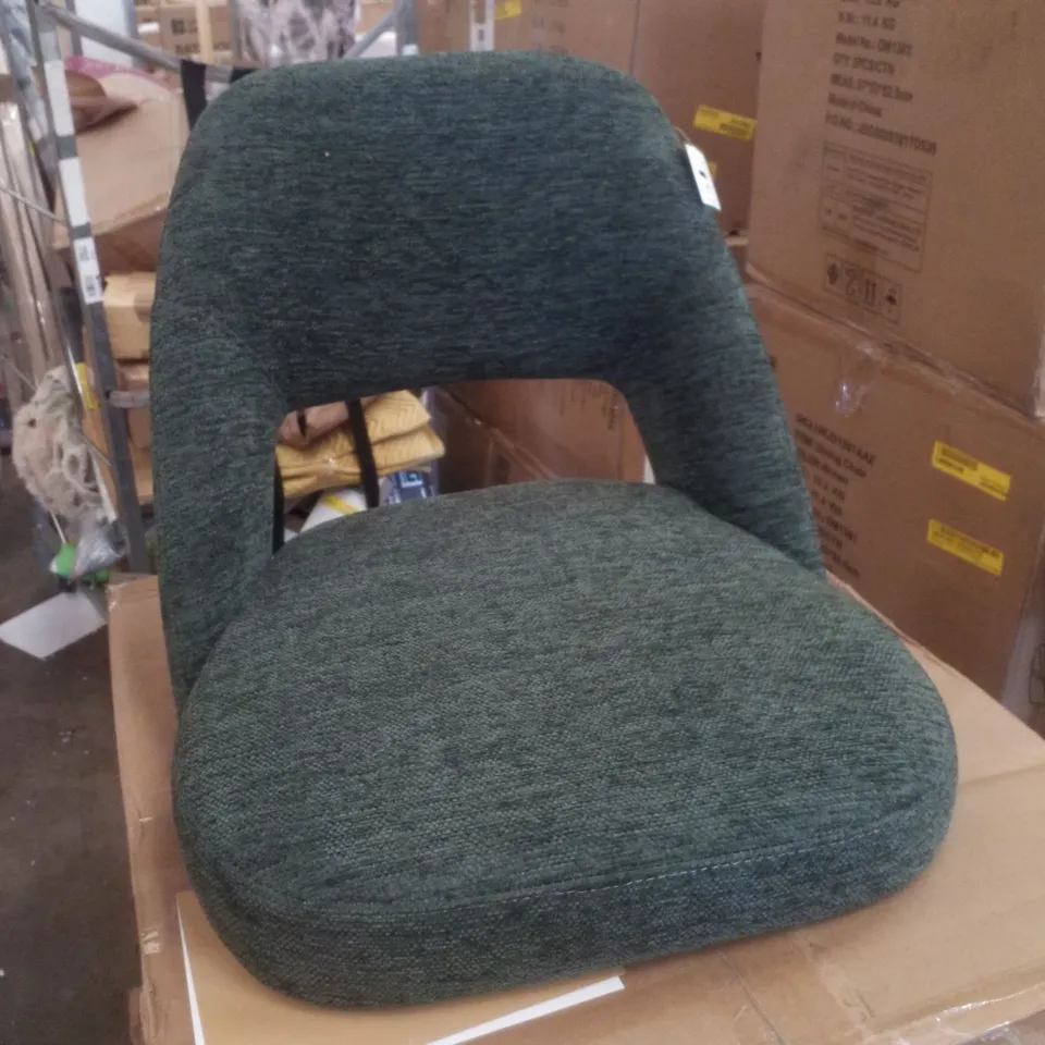 BOXED SET OF 2 DARK GREEN FABRIC DINING CHAIRS
