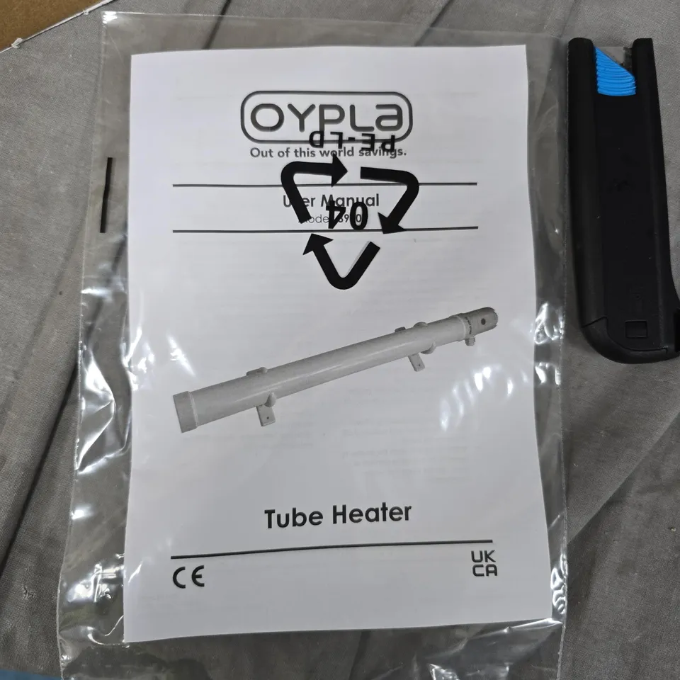 OYPLA TUBE HEATER – WITH MANUAL