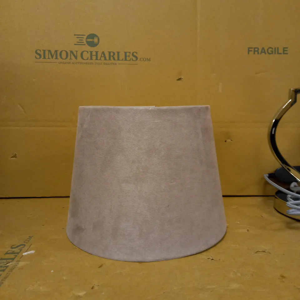 BELLA TABLE LAMP ON/OFF TOUCH CONTROL FAUX SUEDE POLISHED NICKEL FINISH