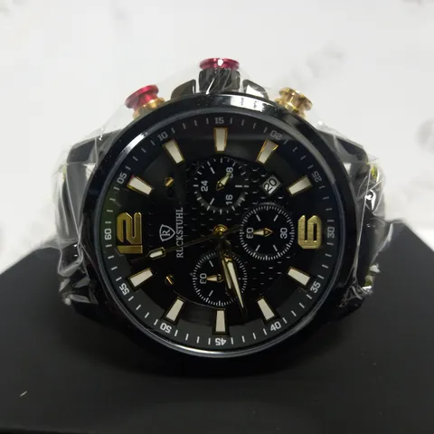RUCKSTUHL SPORTS CHRONOGRAPH LEATHER STRAP WATCH