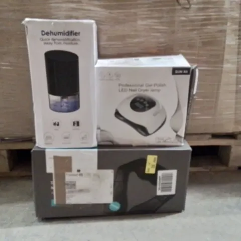 PALLET OF ASSORTED ELECTRICAL ITEMS TO INCLUDE;MASSAGER,DEHUMIDIFIER,LED NAIL DRYER LAMP