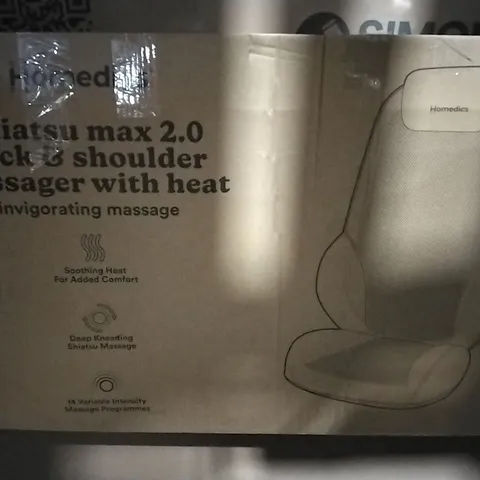 BOXED HOMEDICS SHIATSU MAX 2.0 BACK & SHOULDER MASSAGER WITH HEAT