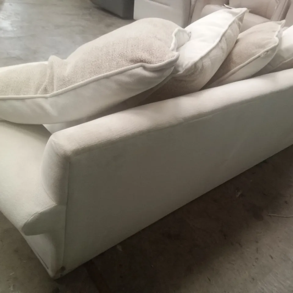 DESIGNER THE LOUNGE COMPANY MADE 2 SEATER SOFA - CREAM FABRIC 