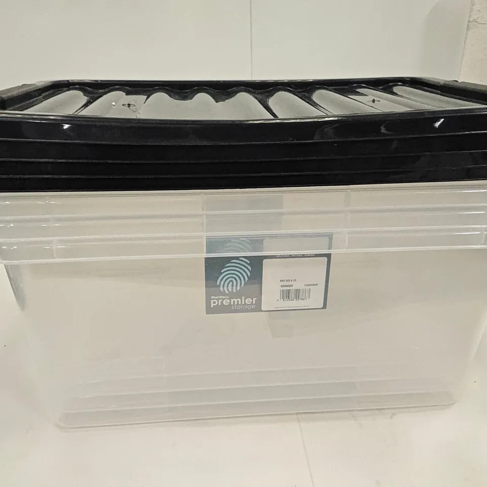 LOT OF 4 THUMBS UP MAXI BOXES & LIDS IN CLEAR