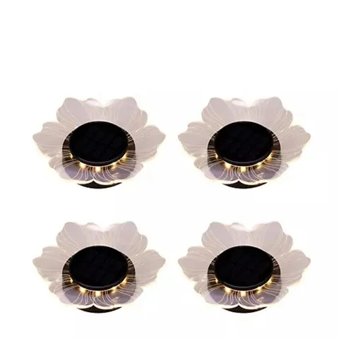 GARDEN REFLECTIONS SET OF 4 SOLAR ACRYLIC FLOWER LIGHTS