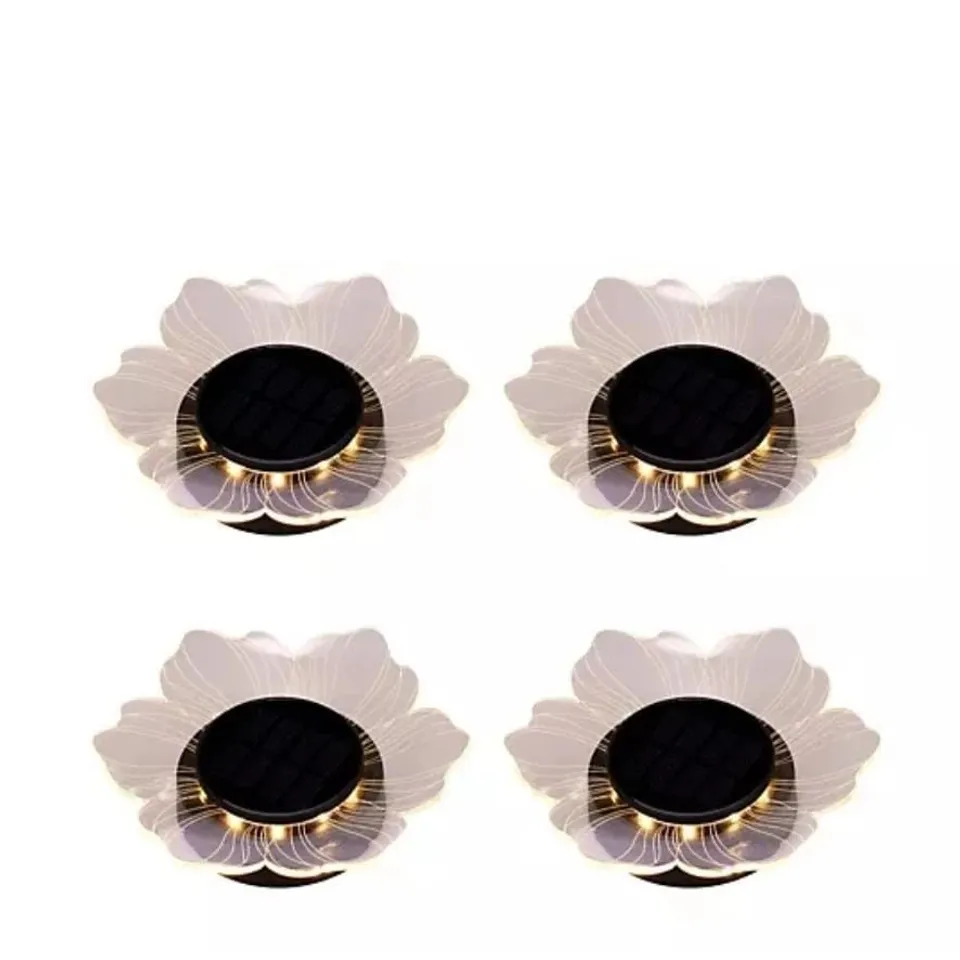 GARDEN REFLECTIONS SET OF 4 SOLAR ACRYLIC FLOWER LIGHTS