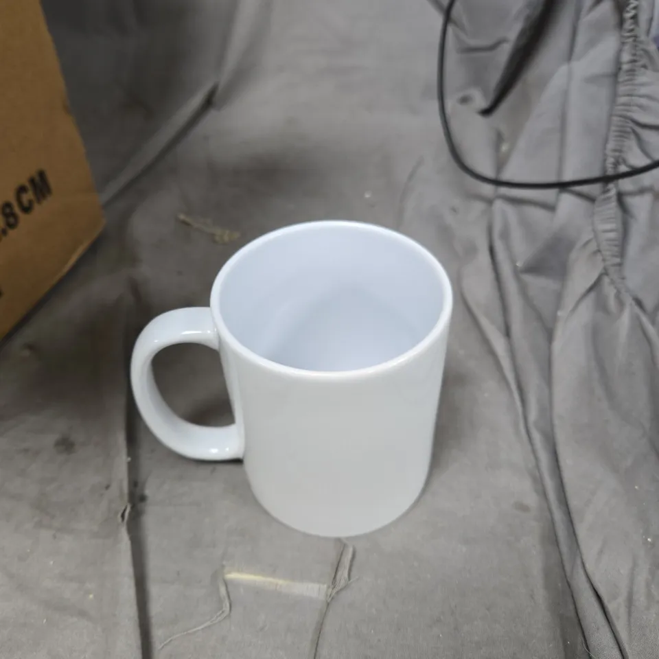 BOX OF 12 WHITE MUGS