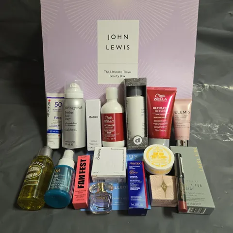 BOXED JOHN LEWIS THE ULTIMATE TRAVEL BEAUTY BOX TO INCLUDE - MEDIK8 HYDR8 B5 INTENSE - CHARLOTTE TILBURY MAGIC CREAM - THE ORDINARY SQUALANE + AMINO ACIDS LIP BALM - ETC