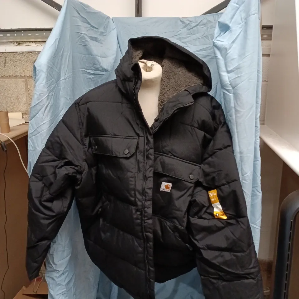 CARHARTT RAIN DEFENDER JACKET – BLACK, 2XL LOOSE FIT (MODEL OJ5474-M)