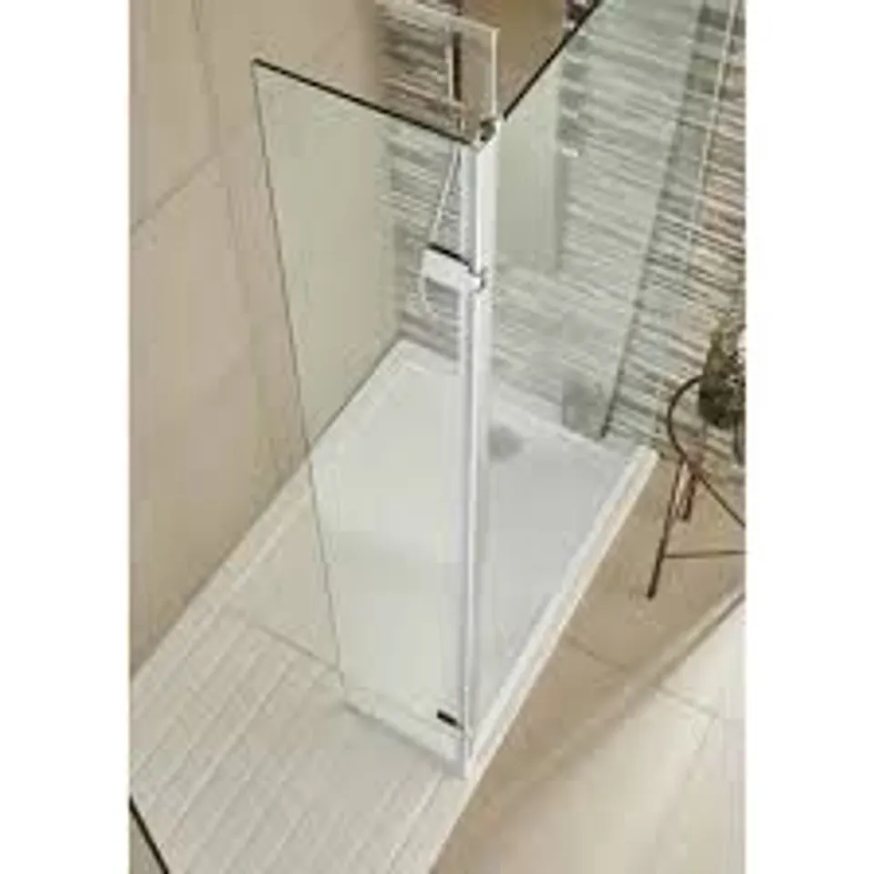 BOXED NUIE WRS030H 300 x 1850mm WETROOM SWING SCREEN - POLISHED CHROME (1 BOX)