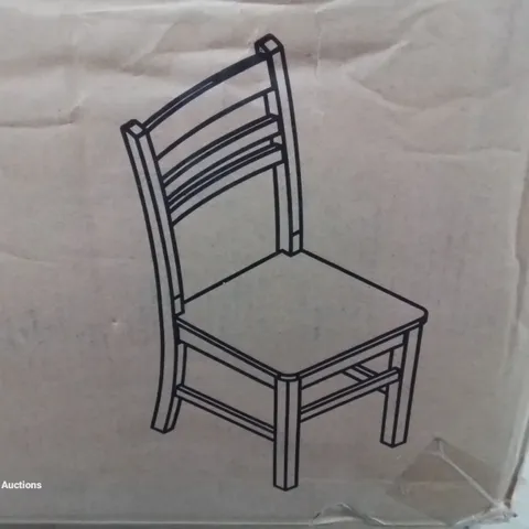 BOXED SET OF 2 BAYOU SOLD WOOD LADDER BACK CHAIRS - TRUFFLE (1 BOX)