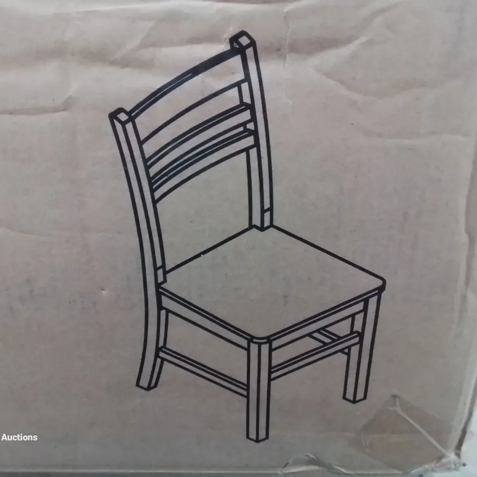 BOXED SET OF 2 BAYOU SOLD WOOD LADDER BACK CHAIRS - TRUFFLE (1 BOX)