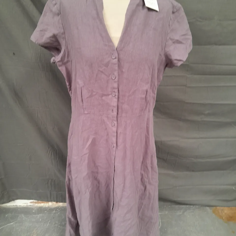 SEASALT CORNWALL CARVED WOOD DRESS IN GRAPE THISTLE - UK 12