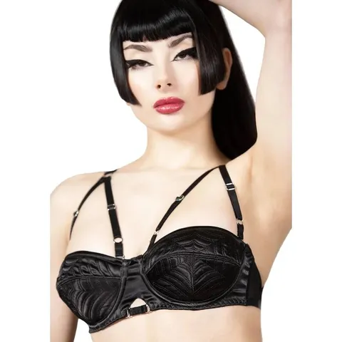 BRAND NEW BAGGED KILLSTAR - SPINDLE'S SECRET - BLACK WOMEN'S BRA SIZE M