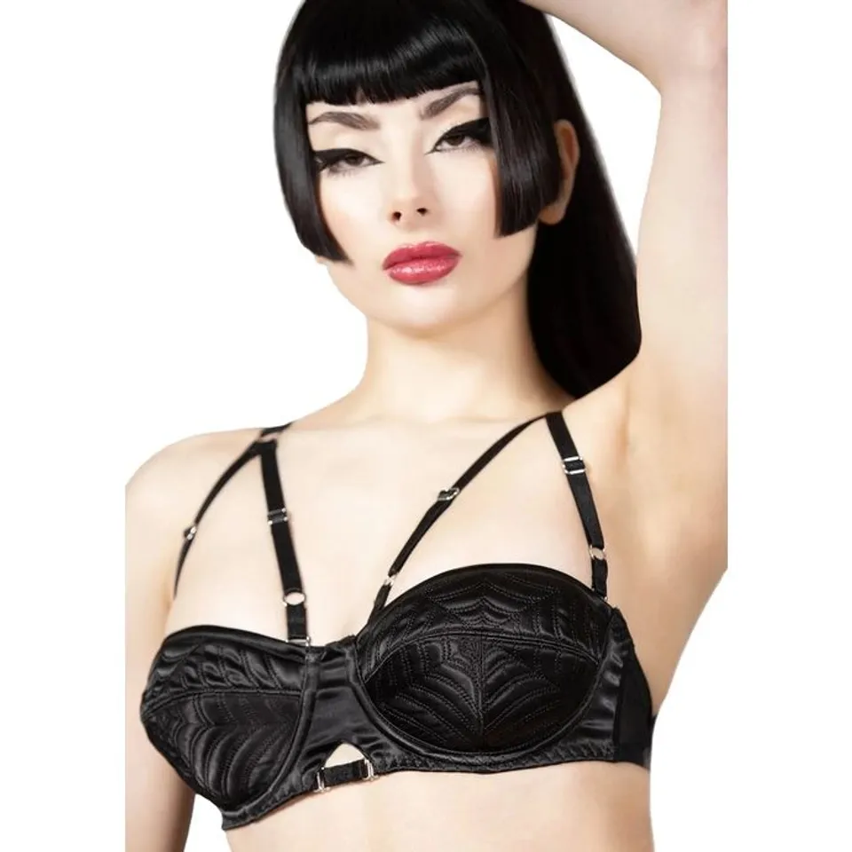 BRAND NEW BAGGED KILLSTAR - SPINDLE'S SECRET - BLACK WOMEN'S BRA SIZE M