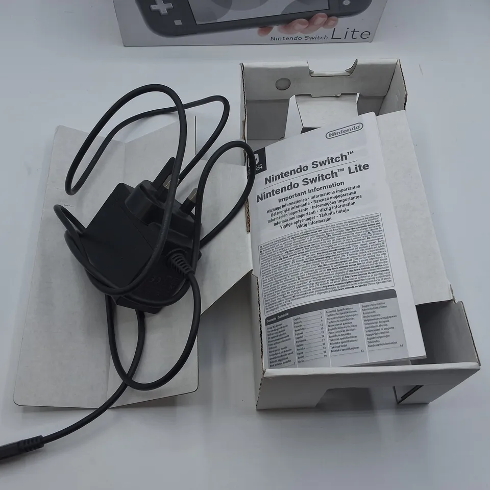 BOXED NINTENDO SWITCH CONSOLE LITE IN SLATE GREY 