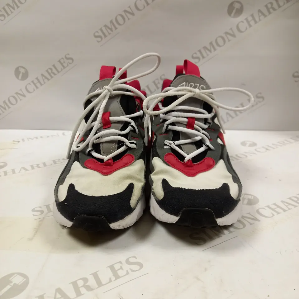 IN THE STYLE OF NIKE AIR70 REACT TRAINERS RED/BLACK/GREY/WHITE, SIZE 4.5