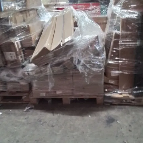PALLET OF ASSORTED HOUSEHOLD GOODS AND PRODUCTS TO INCLUDE;FLOATING SHELF,TRASH CAN,LAUNDRY HAMPER 