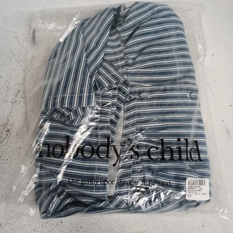 BAGGED NOBODYS CHILD DENIM STARLIGHT MINI DRESS BLUE - UK 12