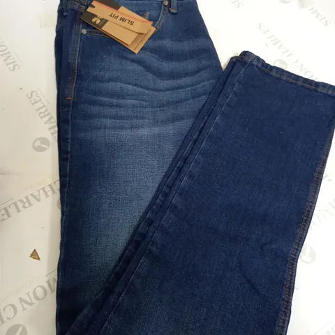 CROSSHATCH SLIM FIT NAVY BLUE JEANS - SIZE 34R