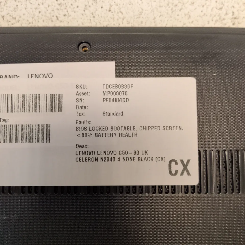 LENOVO G50-30 LAPTOP – UK – CELERON N2840
