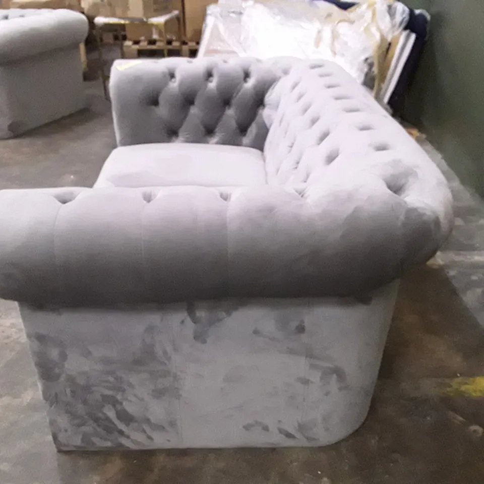 QUALITY DESIGNER ANZLA 2 SEATER SOFA - GREY SUADE FABRIC