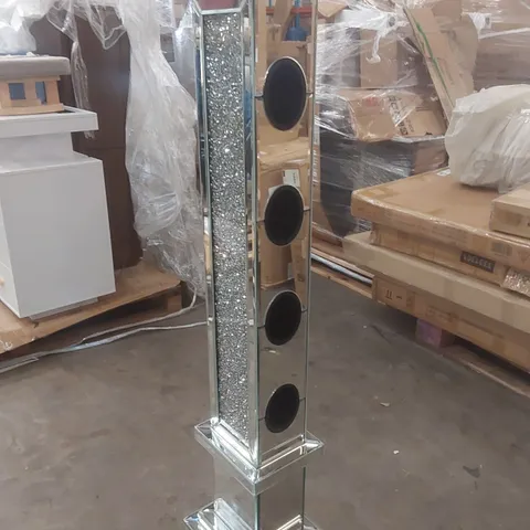 AMLA 8 BOTTLE FREESTANDING FLOOR WINE RACK DECOR MIRRORED BOTTLE RACK