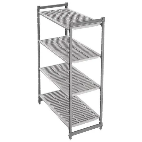 BOXED CAMBRO CAMSHELVING BASICS PLUS 4 TIER SHELVING STARTER UNIT 1830 X 1530 X 460MM