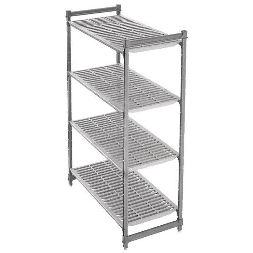 BOXED CAMBRO CAMSHELVING BASICS PLUS 4 TIER SHELVING STARTER UNIT 1830 X 1530 X 460MM