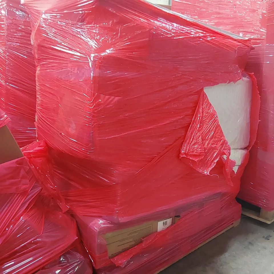 PALLET OF ASSORTED ITEMS INCLUDING: MATTRESSES, VIZ-PRO LARGE FABRIC BULLETIN BOARDS ECT