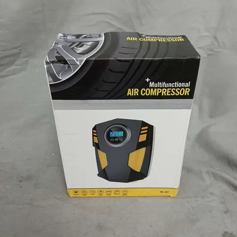 BOXED MULTIFUNCTIONAL PORTABLE AIR COMPRESSOR WITH DIGITAL DISPLAY – BLACK/YELLOW (YD-787)