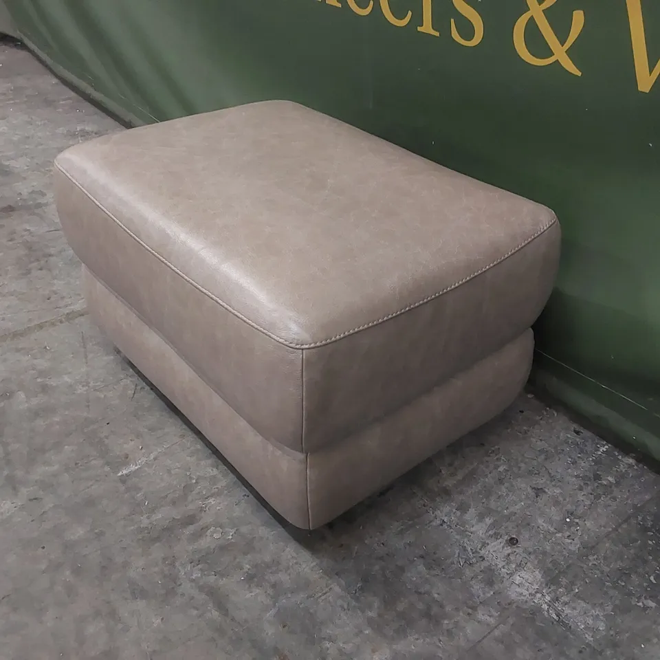 QUALITY DESIGNER ITALIAN MADE LEATHER PATRIZIO FOOTSTOOL IN LEATHER ROPE COLOUR