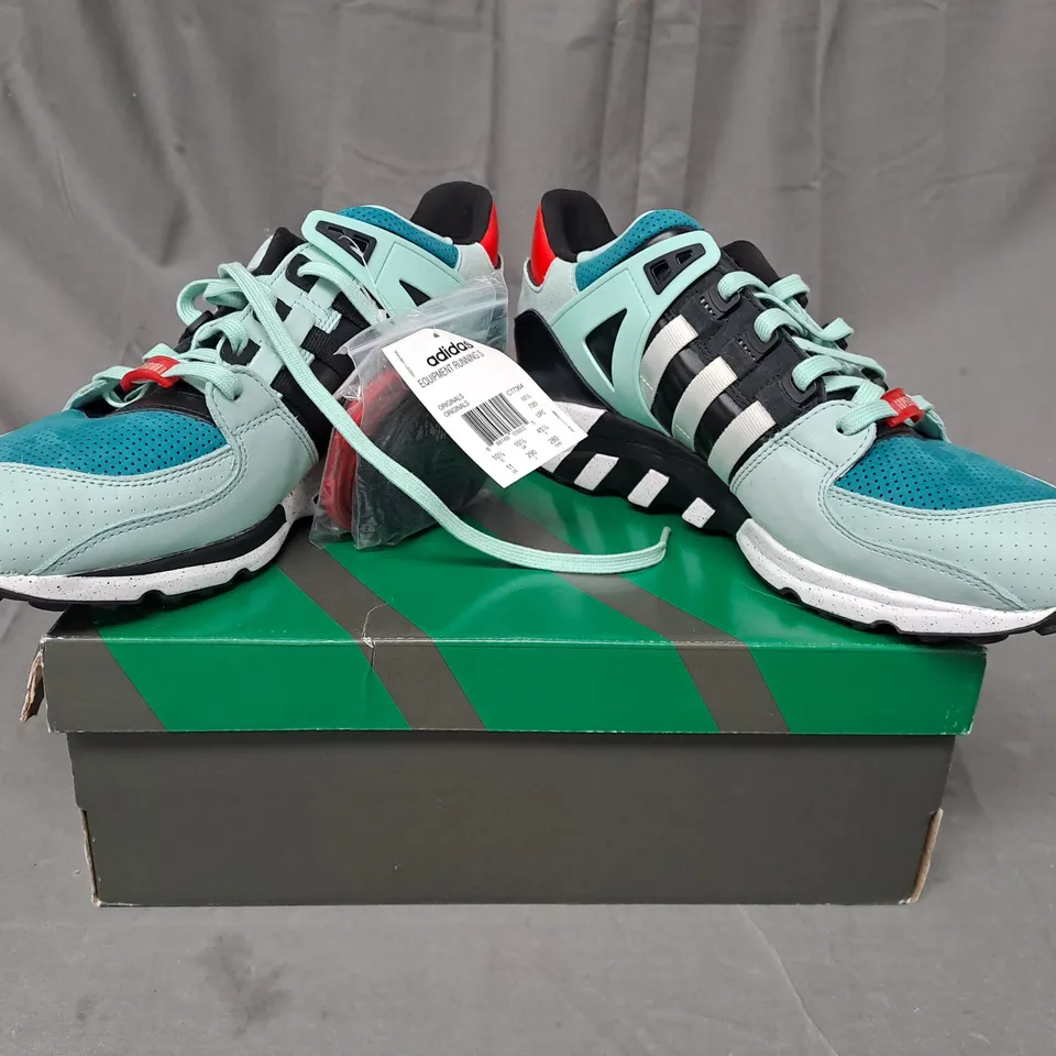 BOXED PAIR OF ADIDAS EQUIPMENT RUNNING SUPPORT SHOES IN MULTICOLOUR UK SIZE 10.5