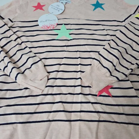 MUDFLOWER STAR AND STRIPE JUMPER, PEACH/NAVY - SIZE 16 