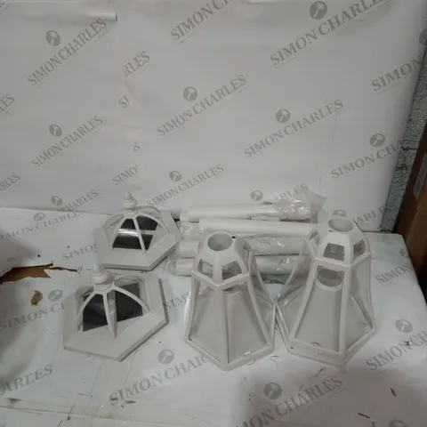 LUXFORM SET OF KENSINGTON SOLAR POWERED LAMP POSTS WHITE