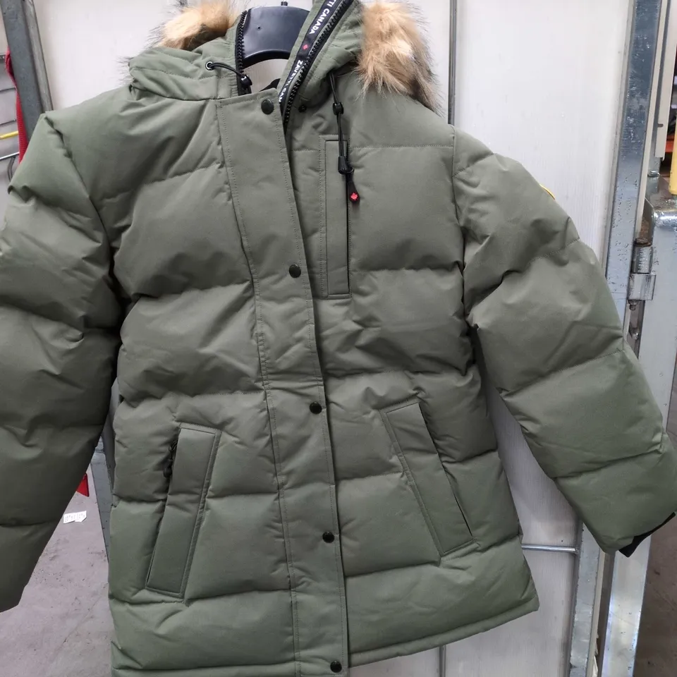 ZAVETTI CANADA DUSTY OLIVE HOODED PUFFER JACKET – WOMEN'S