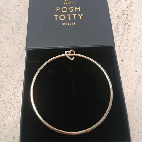 POSH TOTTY DESIGNS HEART BANGLE STERLING SILVER