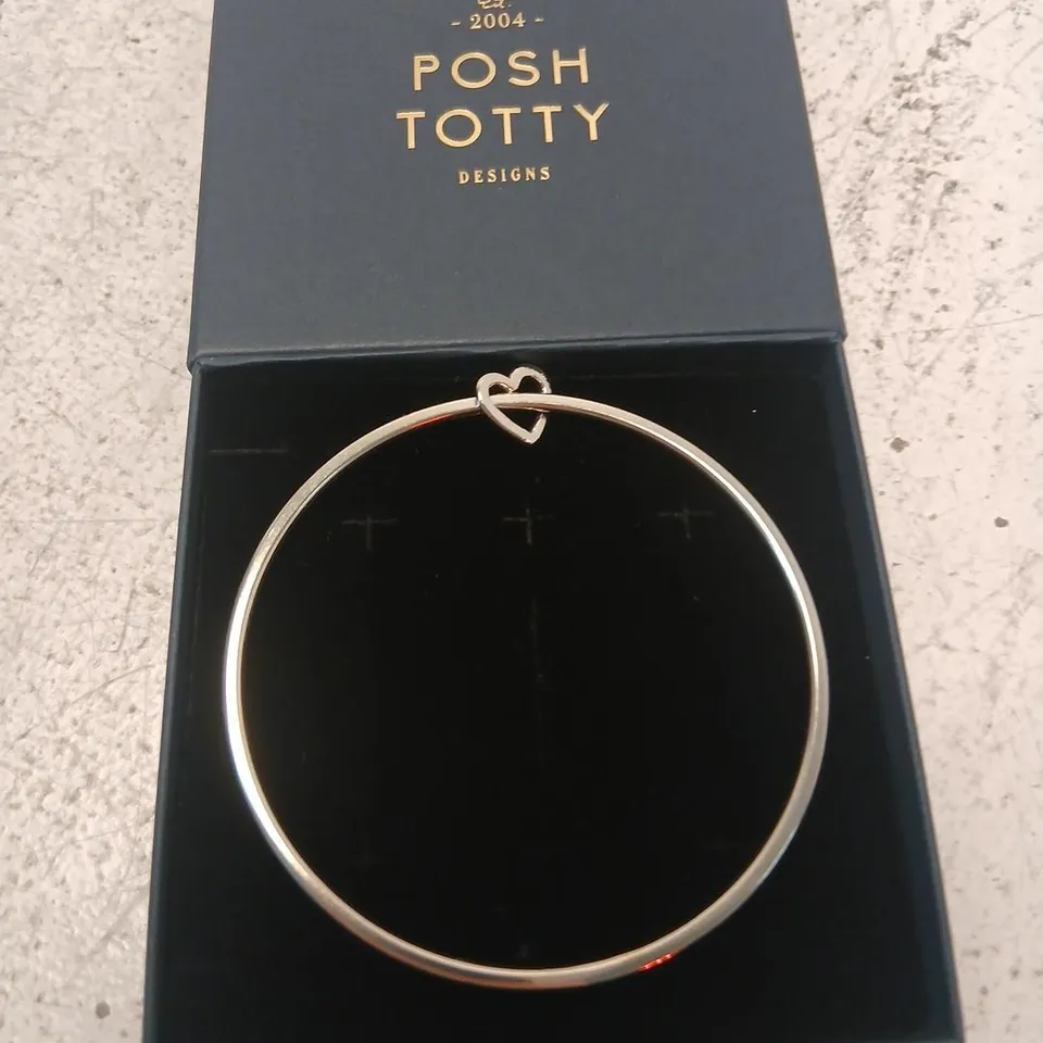 POSH TOTTY DESIGNS HEART BANGLE STERLING SILVER
