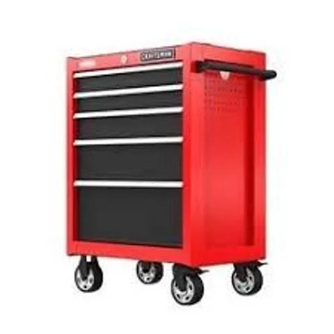 BOXED COSTWAY 2-IN-1 ROLLING TOOL CHEST WITH 5 SLIDING LOCKABLE DRAWERS.