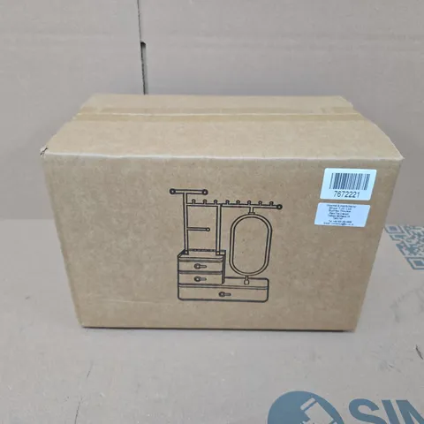 APPROXIMATELY 12 BOXED TIERED TOWER JEWELRY HOLDERS WITH 3 LAYER DRAWER