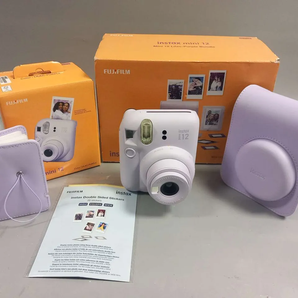 BOXED FUJIFILM IMSTAX MINI 12 PURPLE BUNDLE