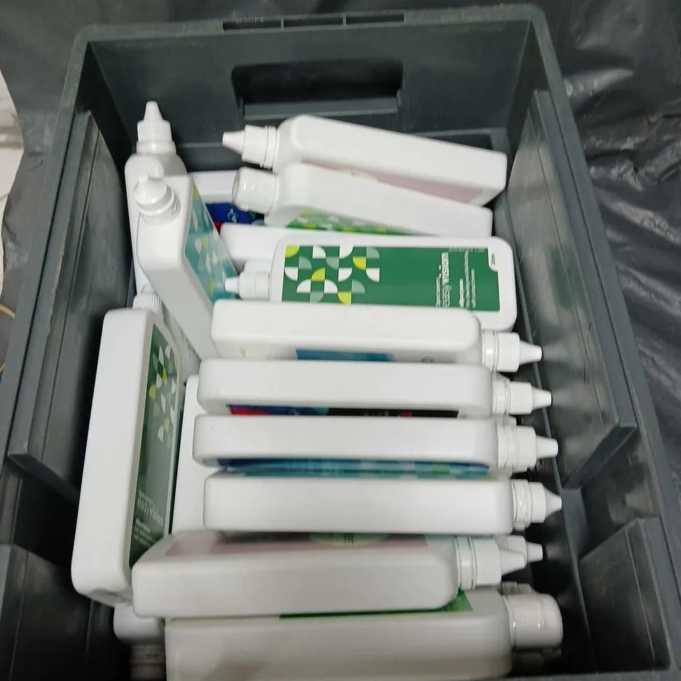 APPROXIMATELY 20 BOTTLES OF CONTACT LENS CLEANING SOLUTION