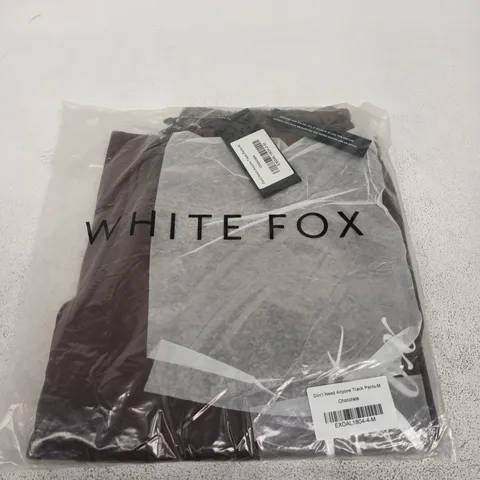 WHITE FOX DON'T NEED ANYONE TRACK PANTS – CHOCOLATE, UK SIZE M